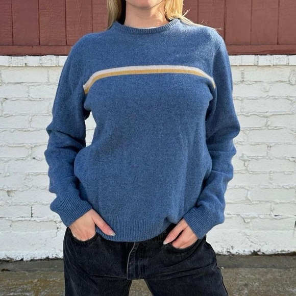 Blue Stripe Wool Sweater - Picture 1 of 6